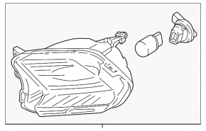 Left turn signal Ford Escape MK3 17-19 rest white