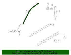 Upper door molding front right Volvo XC90 16-19
