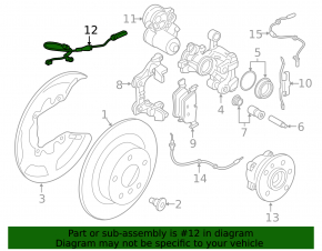 Brake pad wear sensor rear left BMW X1 F48 16-22