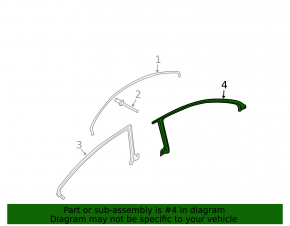 Rear right glass seal VW CC 08-17 on kuova