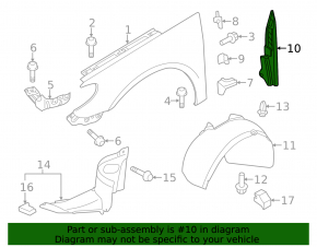 Seal wing-door left VW CC 08-17 foam, torn
