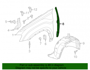 Wing seal door-wing right VW Atlas 18-24 prerest