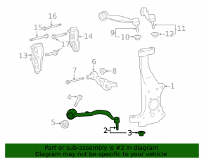 Lower control arm, front left, Lexus LS 08-17 RWD