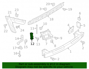 Right inner rear bumper mount for Audi A6 C7 16-18