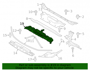 Front bumper mount, central upper, BMW 4 G22 G26 21-25