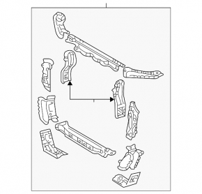 Lexus ES300 ES330 radiator panel with top bar