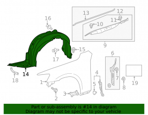 Front right mudguard Lexus IS 14-20