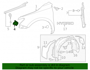 Front Right Wing Bracket Toyota Camry v55 15-17 USA