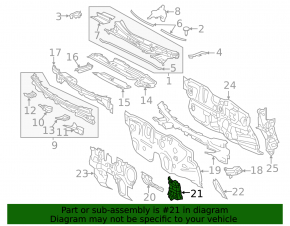 Front pillar bracket left Toyota Prius 50 16-22