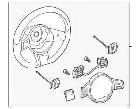 VW Beetle 12-19 bare steering wheel with black overlay without buttons