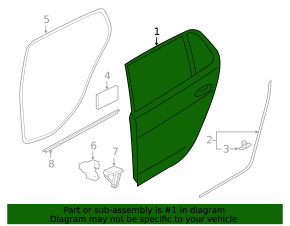 Door bare rear right VW Golf 15- 5d