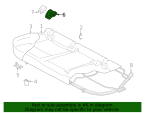 Isofix tie-down pad for the rear seats of the VW Jetta 19-21, black