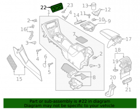 VW Tiguan 18-24 climate control panel, graphite, broken mountings