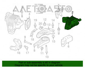 Left engine mount Jeep Cherokee KL 14-23 2.4 AWD