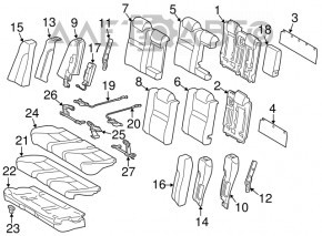Rear seats, 2nd row, Toyota Camry v50 12-14 USA