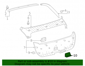Trunk door handle inside Toyota Prius 50 Prime 17-22