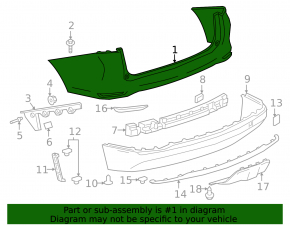 Rear bumper for Chevrolet Equinox 18-24 with parking sensors