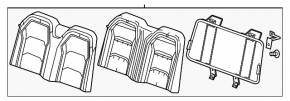 Rear seat backrest for Chevrolet Camaro 16-23 coupe, black and gray, for cleaning