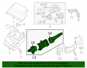 Steering column switches guitar assembly Mitsubishi Outlander Sport ASX 10-14