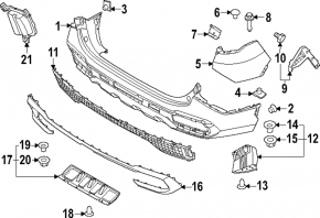 Kia Sportage 23-25 rear bumper trim, gray, X-Line, X-Pro