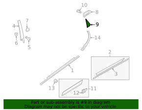 Audi Q5 8R 09-17 rear right side door trim, triangle, scratches