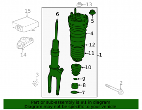Front left air shock absorber Porsche Panamera 14-16 AWD complete with automatic inflation