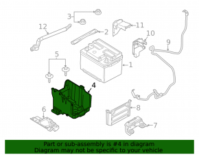 Battery housing assembly Ford Fiesta 11-13