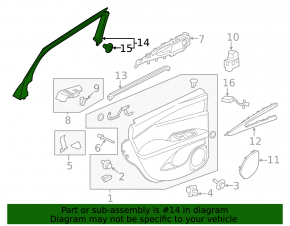 Door frame inner rear right Lincoln Nautilus 19-23 black