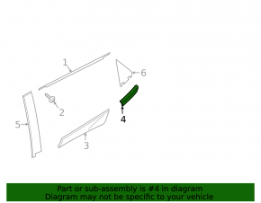 Molding door-glass rear left Ford Ecosport 18-22