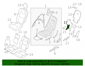 Volvo XC90 16-25 black 2nd row seat trim, left side, right
