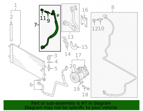 Air conditioning pipe compressor-heater Audi A6 C7 12-15 3.0T