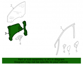 Front right window lift mechanism Audi A6 C7 12-18