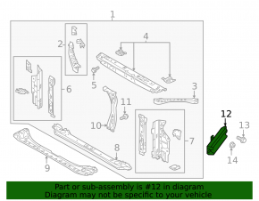 TV bracket-side member right Subaru Impreza 17-23 GK