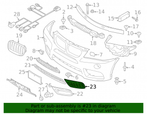 Lower grille of the front bumper right BMW X3 F25 13-14 M pack