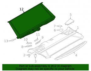 BMW 5 G30 17-23 rear window curtain, black, broken fasteners