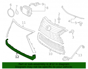 Lower grille molding for Lexus RX350 RX450h 16-19
