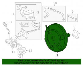 Vacuum booster Kia Soul 14-16