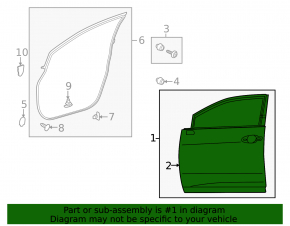 Door bare front left Lexus RX350 RX450h 10-15