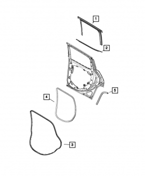 Rear left door seal Jeep Renegade 15-