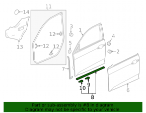 Honda Insight 19-22 Front Left Door Seal Lower