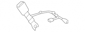 Toyota Highlander 14-19 passenger seat belt latch, black, with sensor