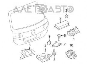 Rear view camera with button and trunk opening handle VW Touareg 11-17 for electric drive