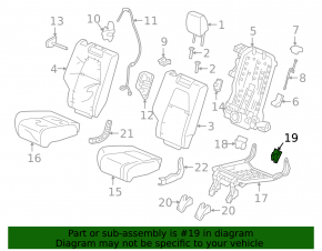 Seat mounting pad 2 row rear right Honda CRV 17-22