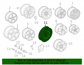 Spare tire for Audi A4 B9 17-25 R19 125/70 space saver, worn disc