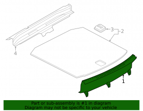 Audi A3 22-26 trunk opening trim, black, scuffed