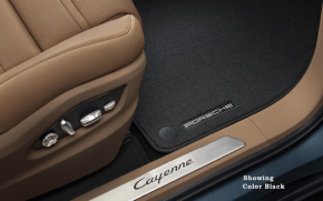 Set of fabric floor mats for the Porsche Cayenne 19-26, brown