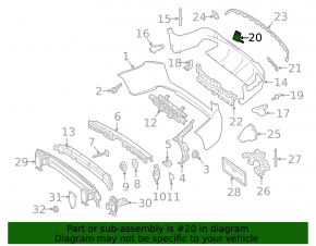 Mercedes GLC 17-19 AMG rear bumper tow hook cap pkg