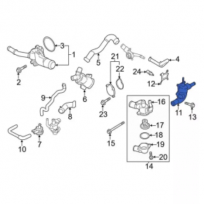 Cooling system flange Lincoln MKZ 13-20 2.0T, hybrid