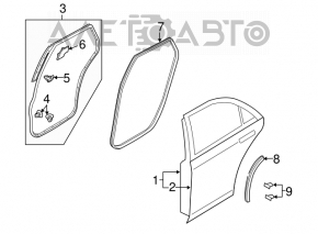 The door is bare rear right Mazda CX-7 06-12 red butt with a crease
