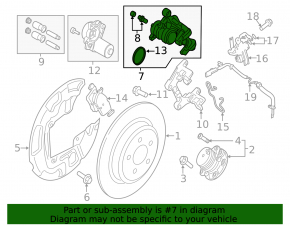 Rear right caliper Ford Edge 19-24 for ventilated disc
